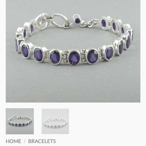 aCleoni Elegant Silver and Amethyst Stoned Bracelet